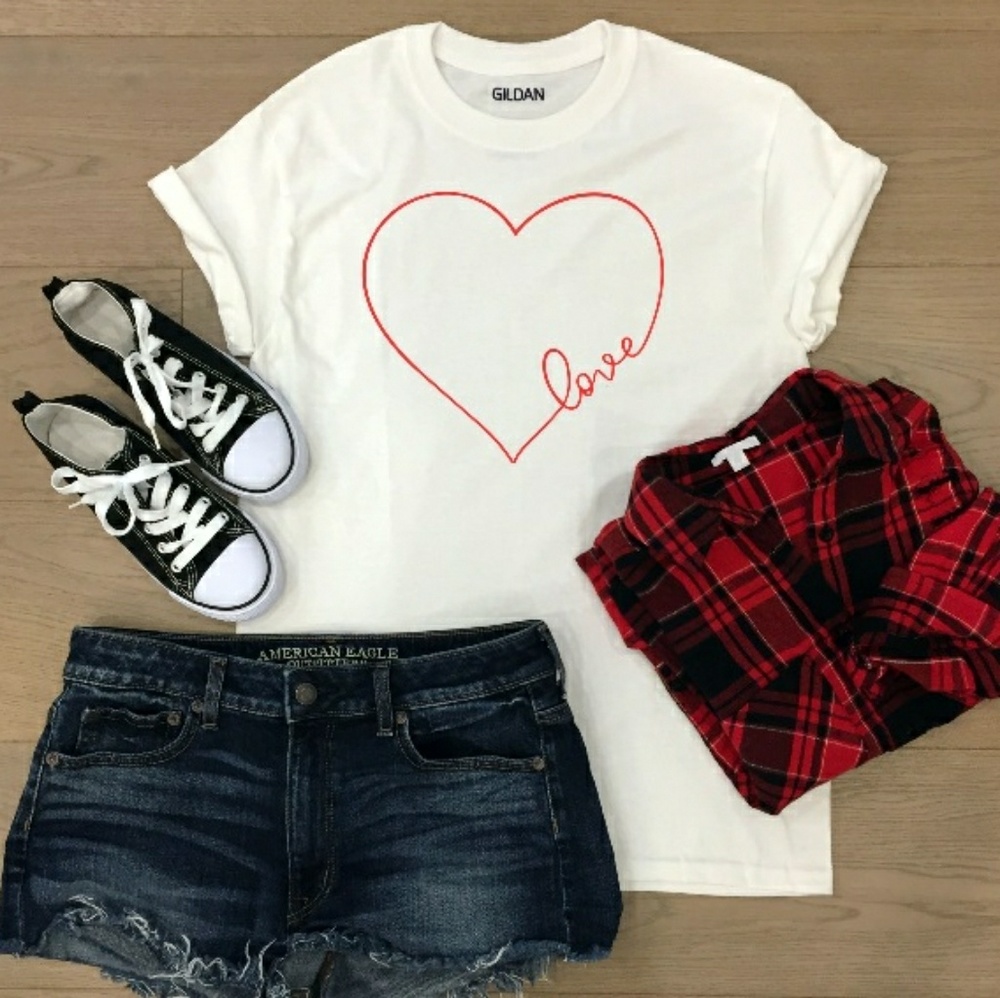 Heart Love Script Custom T Shirt